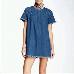 Pistola Gemma Frayed Denim Dress